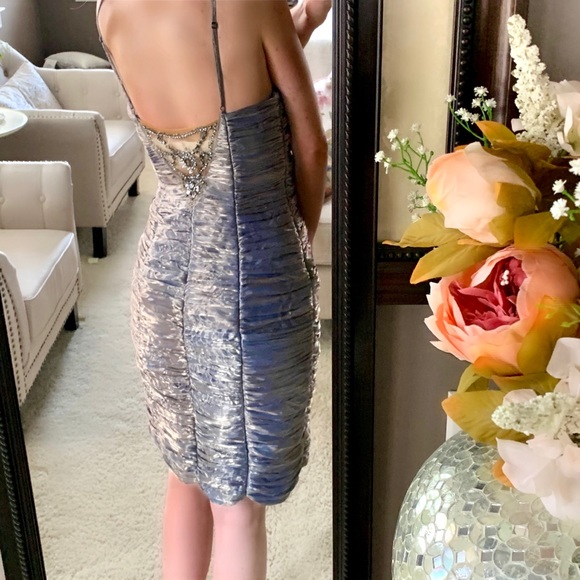 SUE WONG | Bronze Gold Crystal Nocturne Metallic Gatsby Gown Dress - Picture 3 of 8